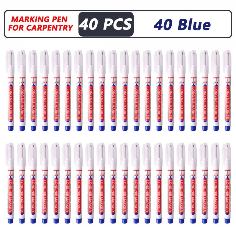 1-40PCS 20mm Deep Hole Long Nib Head Markers For Metal Perforating Pen Waterproof Bathroom Woodworking Decoration Multi-Purpose - Cozy & Co. Market