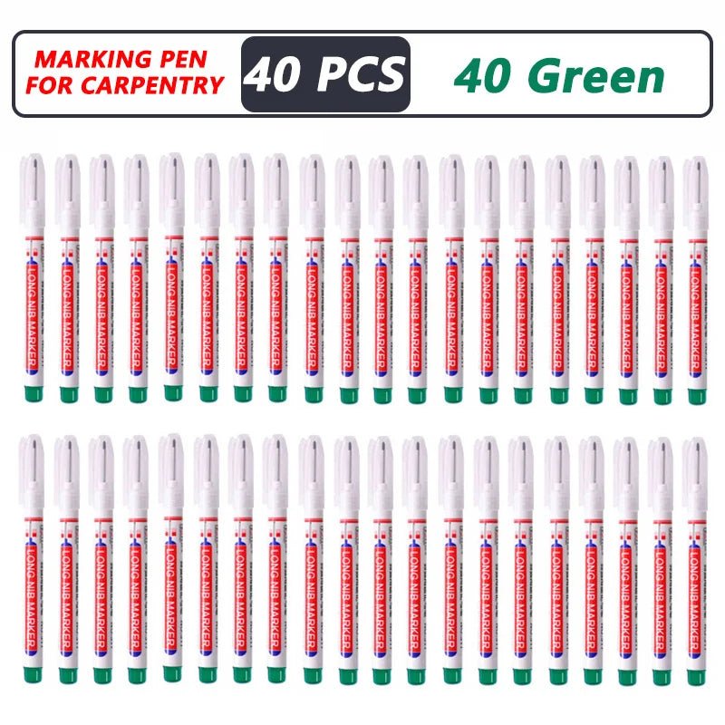 1-40PCS 20mm Deep Hole Long Nib Head Markers For Metal Perforating Pen Waterproof Bathroom Woodworking Decoration Multi-Purpose - Cozy & Co. Market