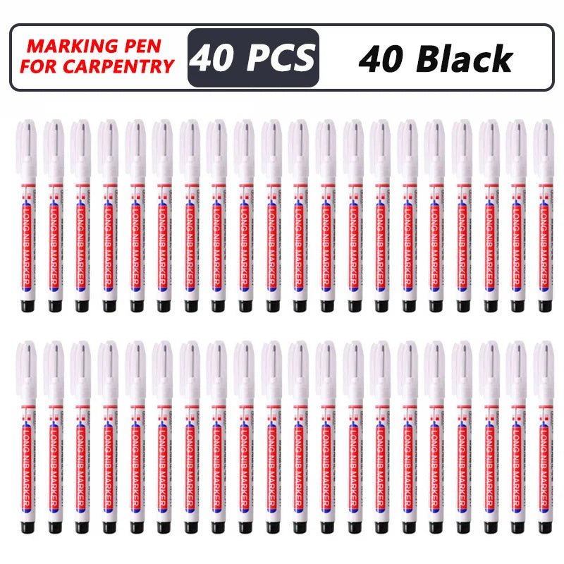 1-40PCS 20mm Deep Hole Long Nib Head Markers For Metal Perforating Pen Waterproof Bathroom Woodworking Decoration Multi-Purpose - Cozy & Co. Market