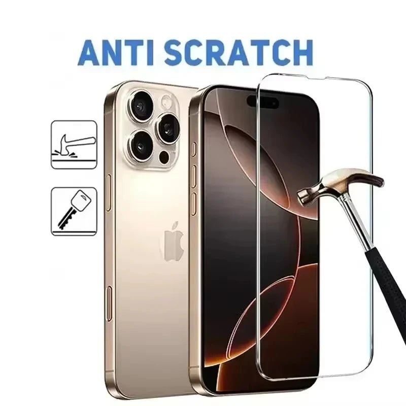 1-4Pcs Protective Glass For iPhone 17 16 15 14 13 12 11 Pro XR X XS Max Screen Protectors For iPhone 7 8 6 Plus 12 13 Mini Glass - Cozy & Co. Market