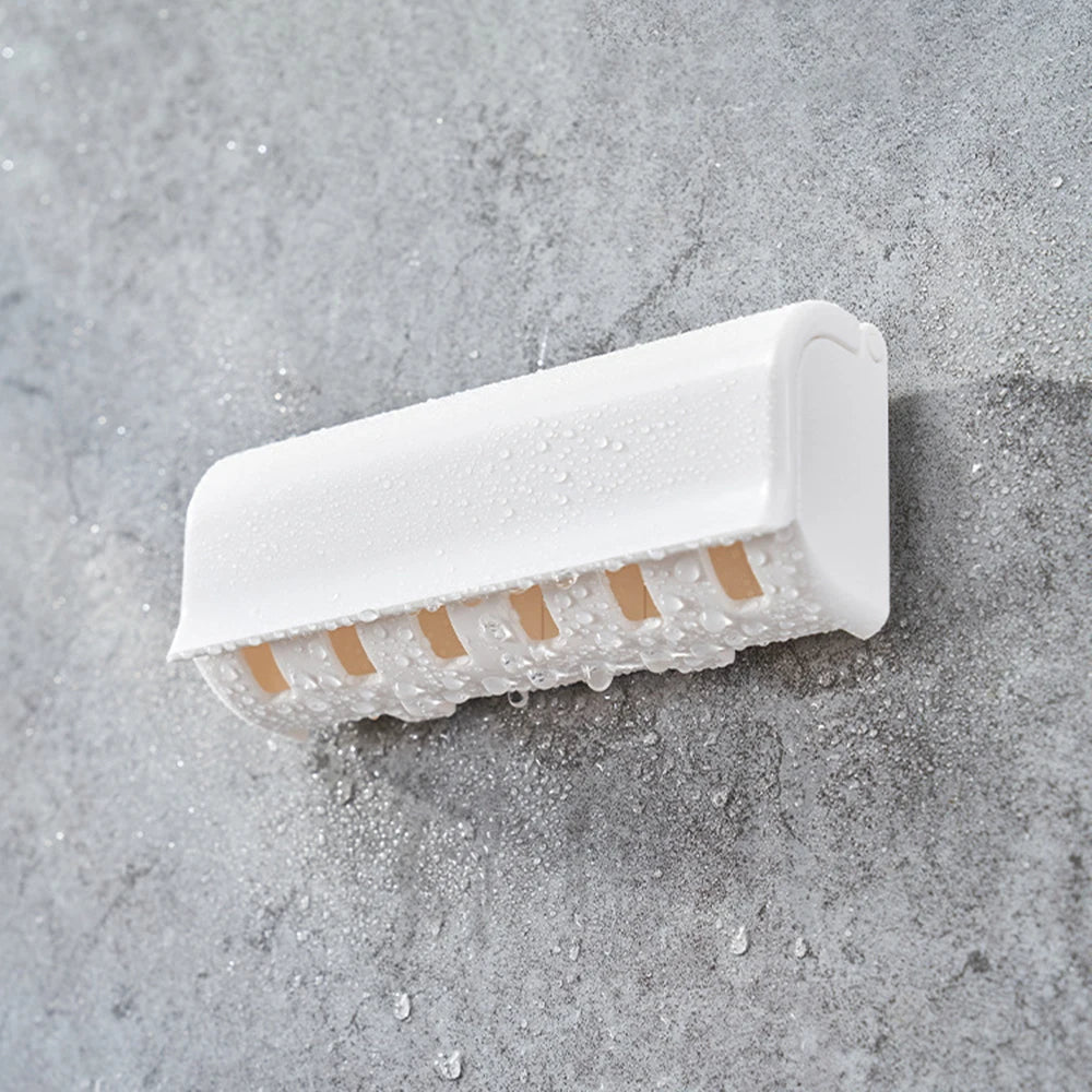 1 For Household 6-Tooth Brush Hook, Wall-Mounted Plastic Toothbrush Holder, Suitable For Bathroom, Rv, Cabinet Storage, White - Cozy & Co. Market