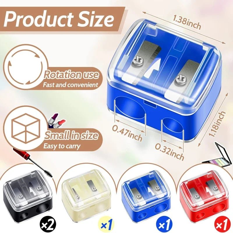 1 Pcs Eyeliner Sharpener, Dual Holes Eyeliner Sharpener, Compact Makeup Pencil Sharpeners, for Eyeliner Lip Liner Pencils - Cozy & Co. Market