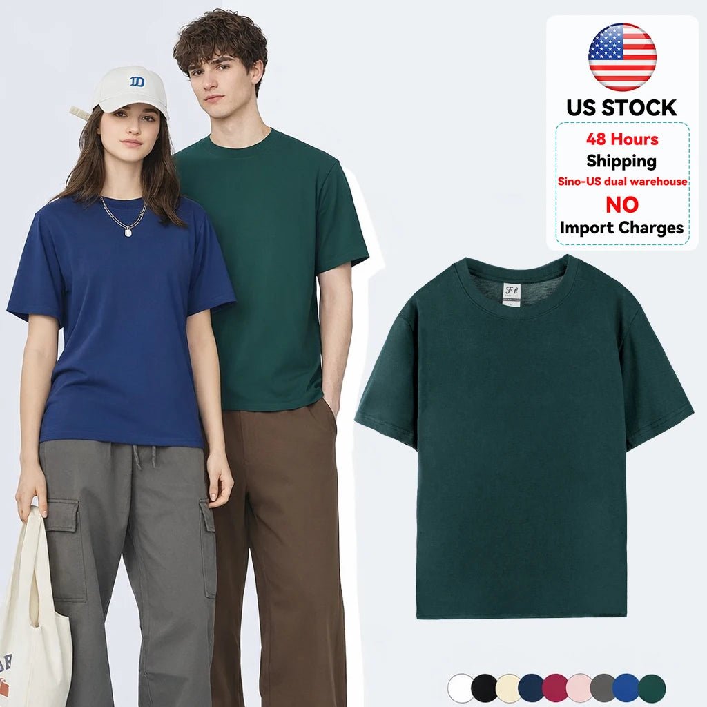 100% Cotton Blank T Shirt USA Warehouse Fast Shipping Custom Printing Low MOQ Wholesale - Cozy & Co. Market