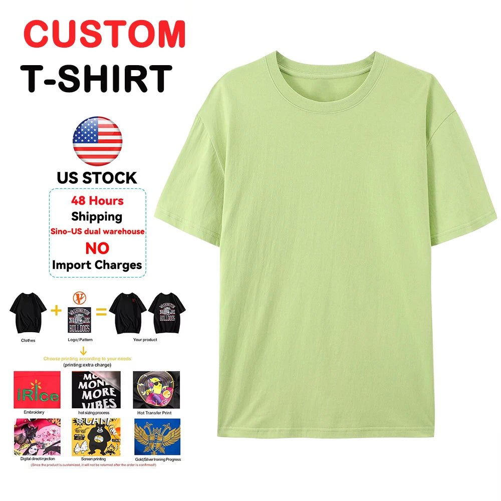 100% Cotton Blank T Shirt USA Warehouse Fast Shipping Custom Printing Low MOQ Wholesale - Cozy & Co. Market