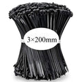 100 PCS Self-locking Plastic Nylon Tie Black Fastening Strap Cable-Tie-Set Cable Zip Tie Fastening Ring Zip Wraps Strap Tie - Cozy & Co. Market