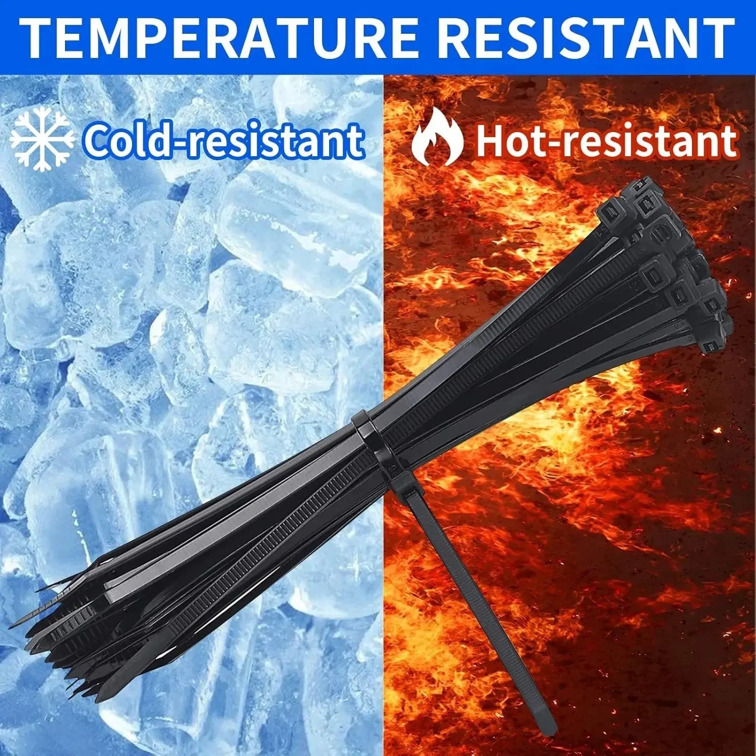 100 PCS Self-locking Plastic Nylon Tie Black Fastening Strap Cable-Tie-Set Cable Zip Tie Fastening Ring Zip Wraps Strap Tie - Cozy & Co. Market