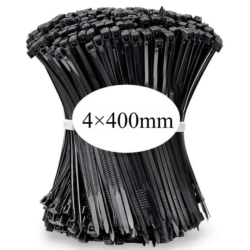 100 PCS Self-locking Plastic Nylon Tie Black Fastening Strap Cable-Tie-Set Cable Zip Tie Fastening Ring Zip Wraps Strap Tie - Cozy & Co. Market