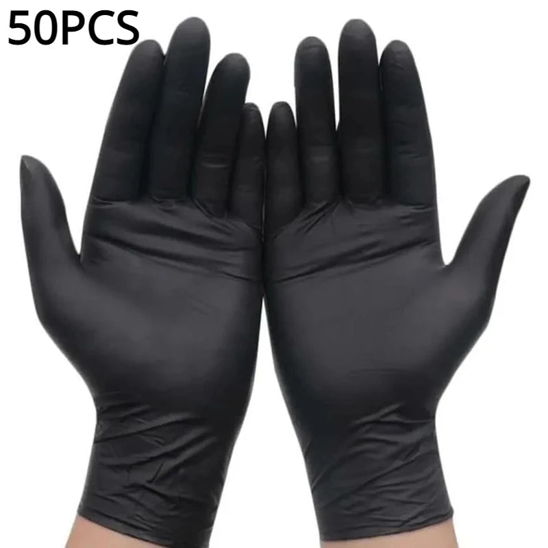 100/50/20PCS Black Nitrile Gloves Thickened Disposable Gloves for Cleaning Hairdressing Waterproof Dishwashing Tattoo Gloves - Cozy & Co. Market
