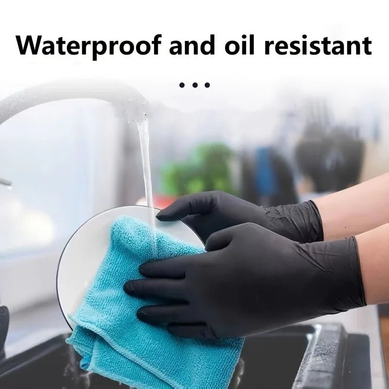 100/50/20PCS Black Nitrile Gloves Thickened Disposable Gloves for Cleaning Hairdressing Waterproof Dishwashing Tattoo Gloves - Cozy & Co. Market