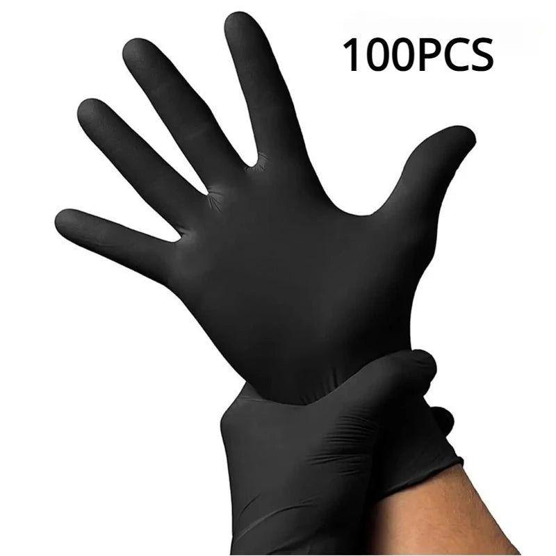 100/50/20PCS Black Nitrile Gloves Thickened Disposable Gloves for Cleaning Hairdressing Waterproof Dishwashing Tattoo Gloves - Cozy & Co. Market