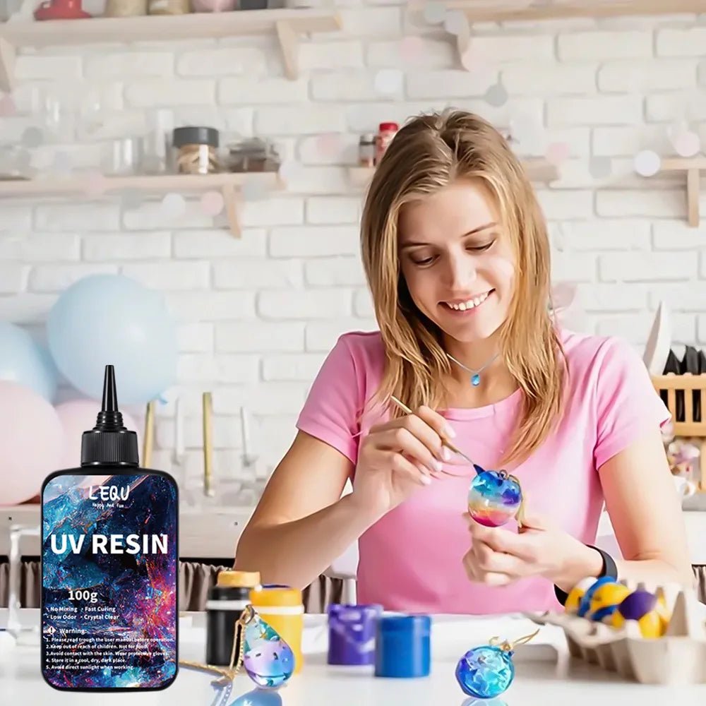 100g UV Resin Clear,Hard,Upgraded Crystal Clear Epoxy Resin Up Premixed UV Cure Resin for Craft Jewelry Making - Cozy & Co. Market