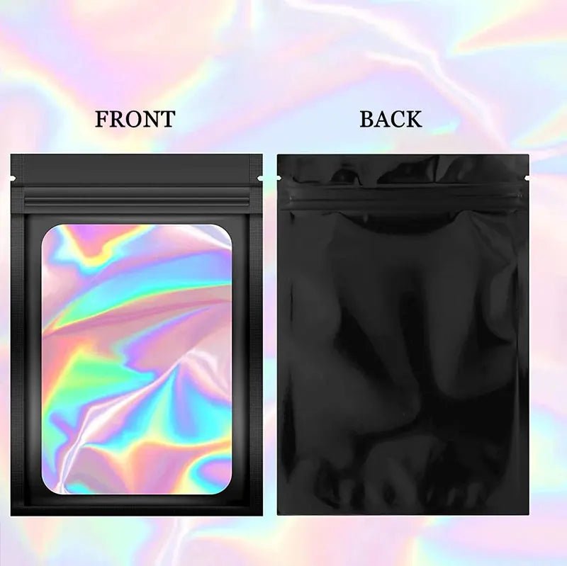 100Pcs Holographic Ziplock Bags Plastic Laser Iridescent Zip Bags for Manicure Eyelash Display Earrings Ring Jewelry Storage Bag - Cozy & Co. Market