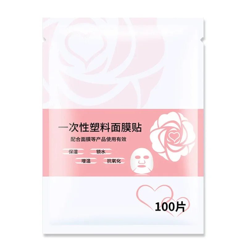 100Ps Disposable Face Plastic Paper Transparent PE Masks Film Full Cleaner Mask Neck Stickers Wrap Facial Beauty Healthy Tool - Cozy & Co. Market