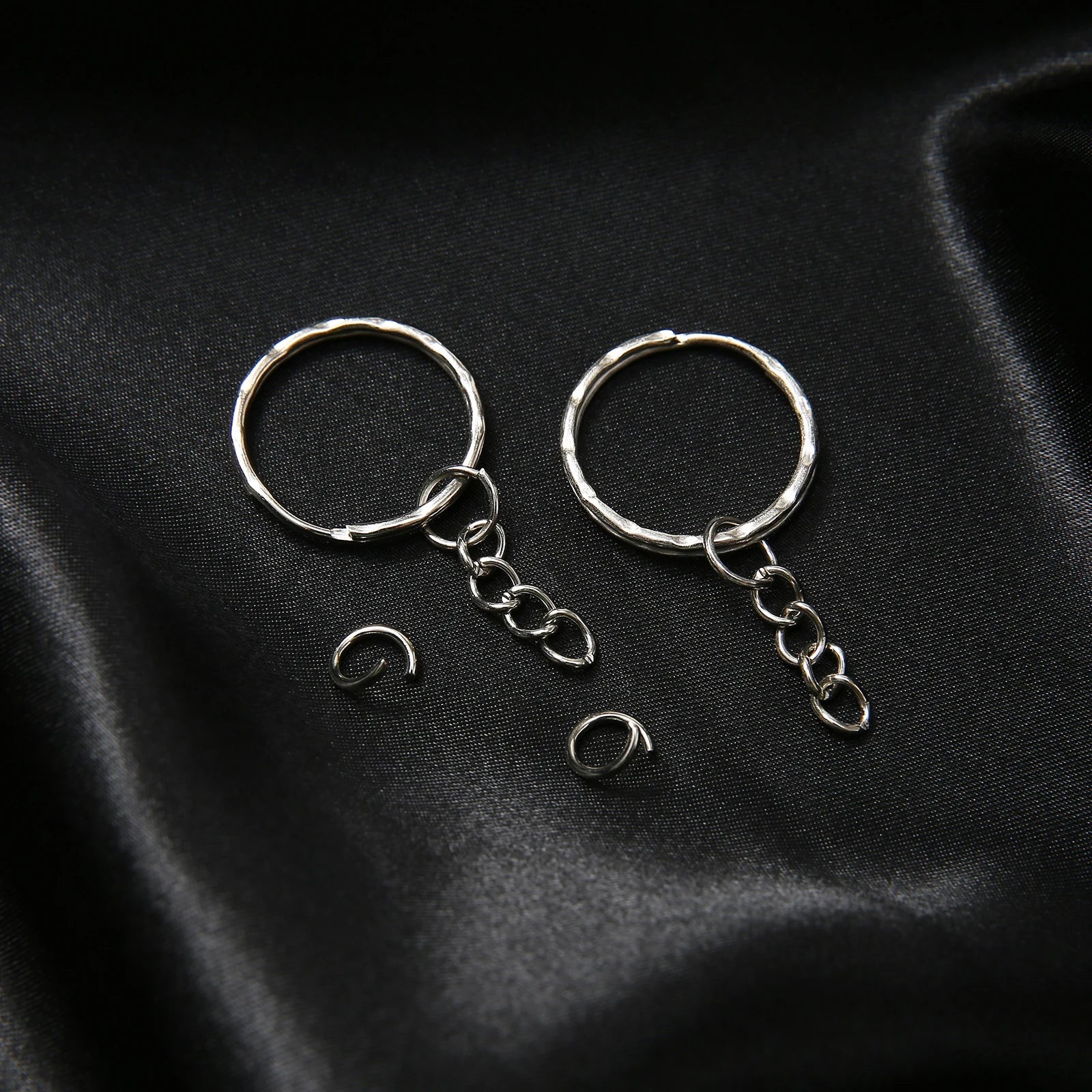 10/50/100/200 pcs Silver Metal Split Key Ring with Chain Jump Rings for DIY Findings Making Keychain Accessories - Cozy & Co. Market
