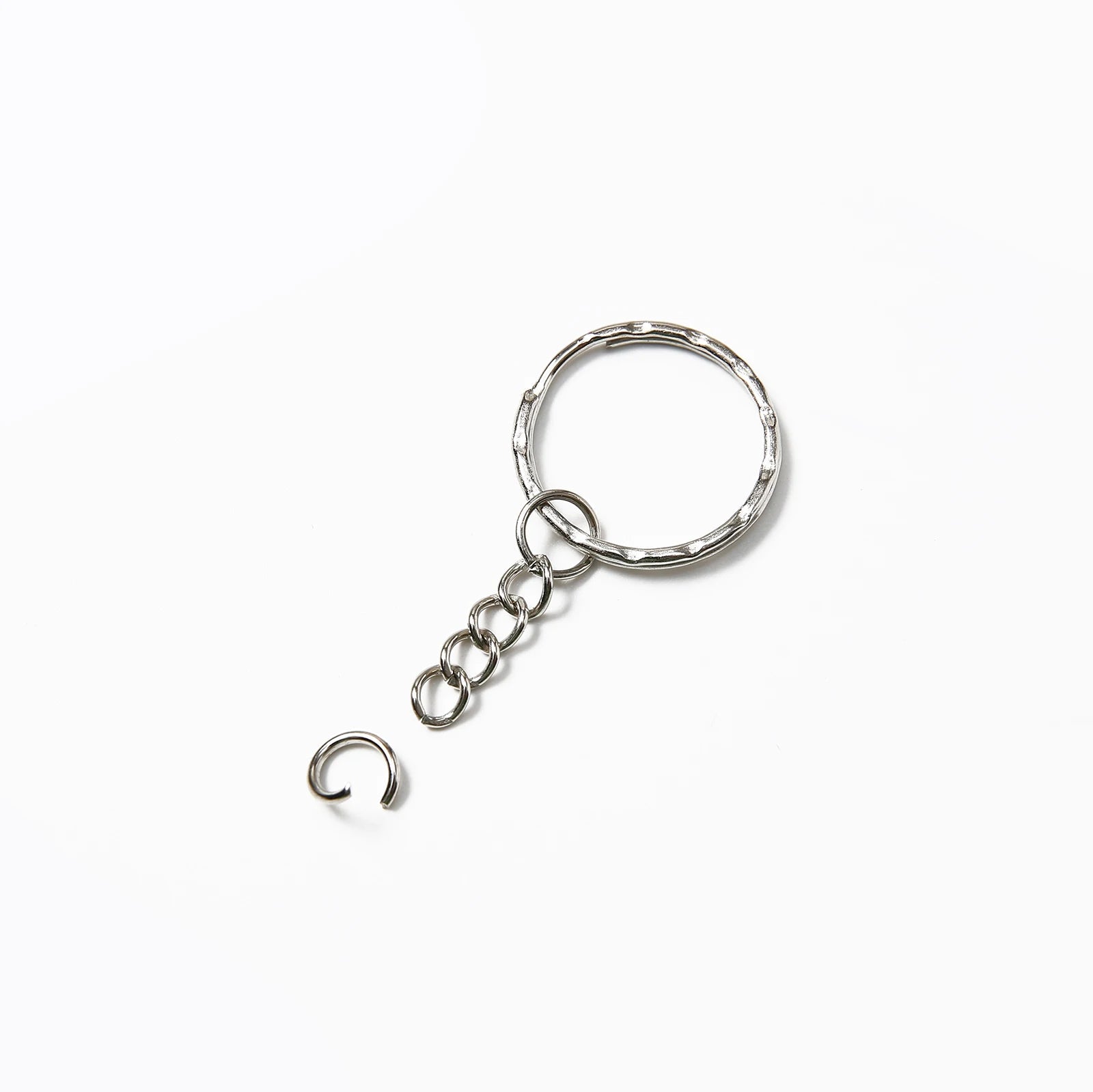 10/50/100/200 pcs Silver Metal Split Key Ring with Chain Jump Rings for DIY Findings Making Keychain Accessories - Cozy & Co. Market