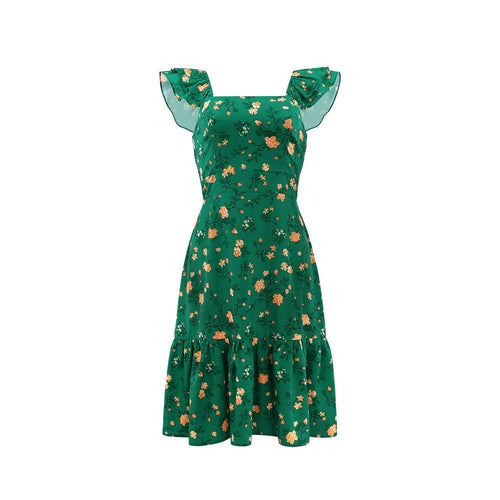 10581 Cross-border Europe and America Amazon 2024 New French Midi Dress Flower Printed Sling Fashion dress - Cozy & Co. Market