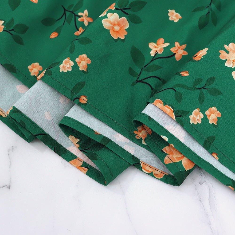 10581 Cross-border Europe and America Amazon 2024 New French Midi Dress Flower Printed Sling Fashion dress - Cozy & Co. Market