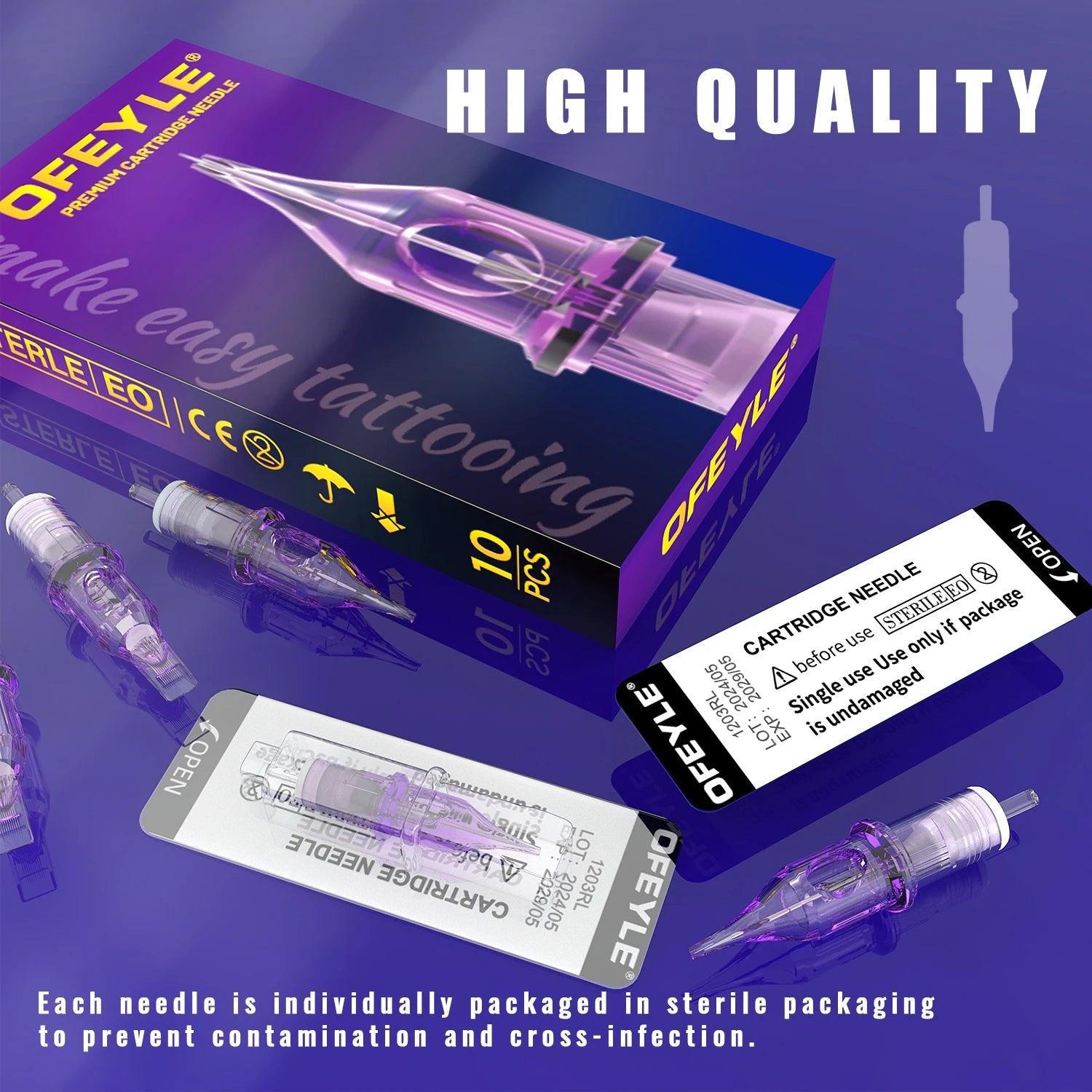 10pcs Tattoo Cartridge Needles Disposable Needles Rl Rs Rm M1 Series For Tattoo Machine For Eyebrow Eyeliner Permanent Makeup - Cozy & Co. Market