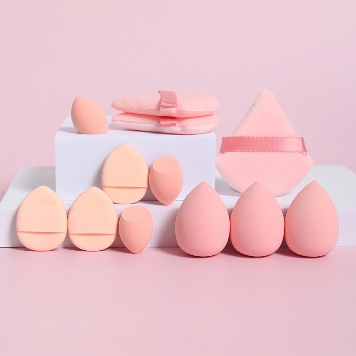 12-Piece All-Purpose Makeup Sponge Set, Made of 3 Loose Powder Puffs, 3 Mini Air Cushion Puffs, 3 Beauty Eggs and 3 Mini Beauty - Cozy & Co. Market