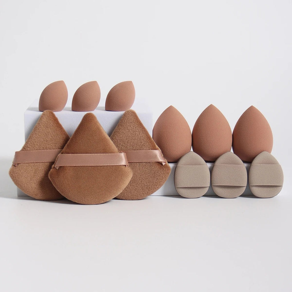 12-Piece All-Purpose Makeup Sponge Set, Made of 3 Loose Powder Puffs, 3 Mini Air Cushion Puffs, 3 Beauty Eggs and 3 Mini Beauty - Cozy & Co. Market