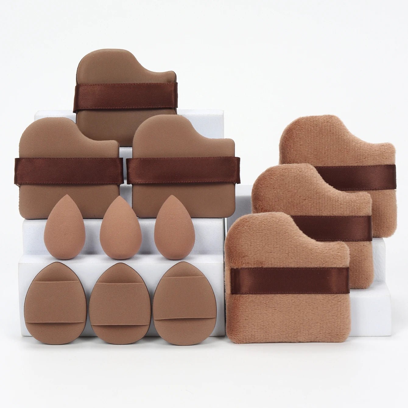12-Piece All-Purpose Makeup Sponge Set, Made of 3 Loose Powder Puffs, 3 Mini Air Cushion Puffs, 3 Beauty Eggs and 3 Mini Beauty - Cozy & Co. Market