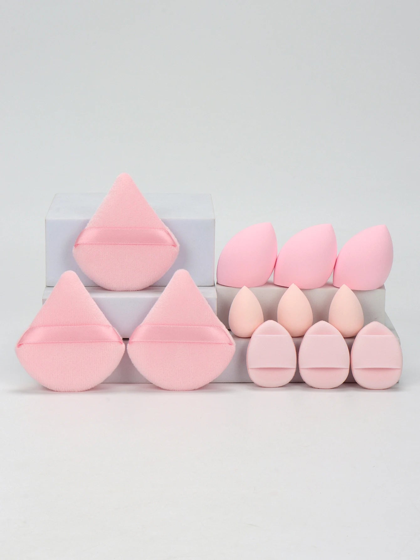 12-Piece All-Purpose Makeup Sponge Set, Made of 3 Loose Powder Puffs, 3 Mini Air Cushion Puffs, 3 Beauty Eggs and 3 Mini Beauty - Cozy & Co. Market