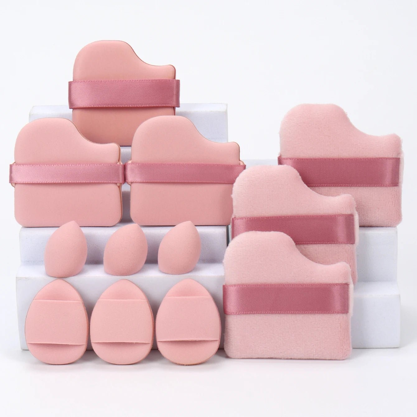 12-Piece All-Purpose Makeup Sponge Set, Made of 3 Loose Powder Puffs, 3 Mini Air Cushion Puffs, 3 Beauty Eggs and 3 Mini Beauty - Cozy & Co. Market