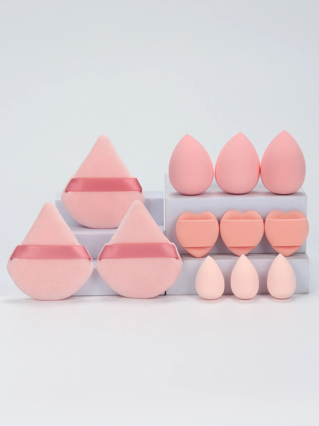 12-Piece All-Purpose Makeup Sponge Set, Made of 3 Loose Powder Puffs, 3 Mini Air Cushion Puffs, 3 Beauty Eggs and 3 Mini Beauty - Cozy & Co. Market