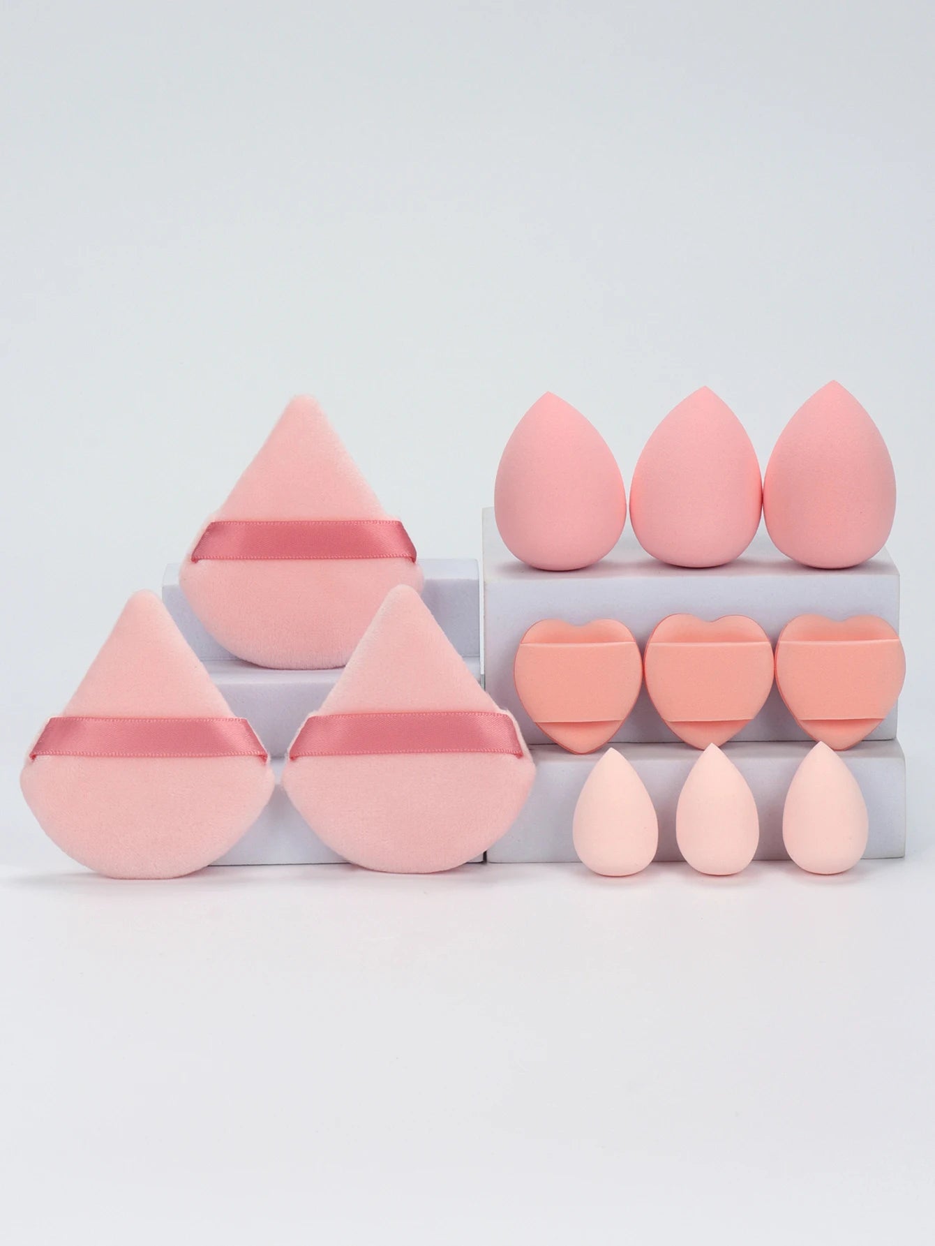 12-Piece All-Purpose Makeup Sponge Set, Made of 3 Loose Powder Puffs, 3 Mini Air Cushion Puffs, 3 Beauty Eggs and 3 Mini Beauty - Cozy & Co. Market