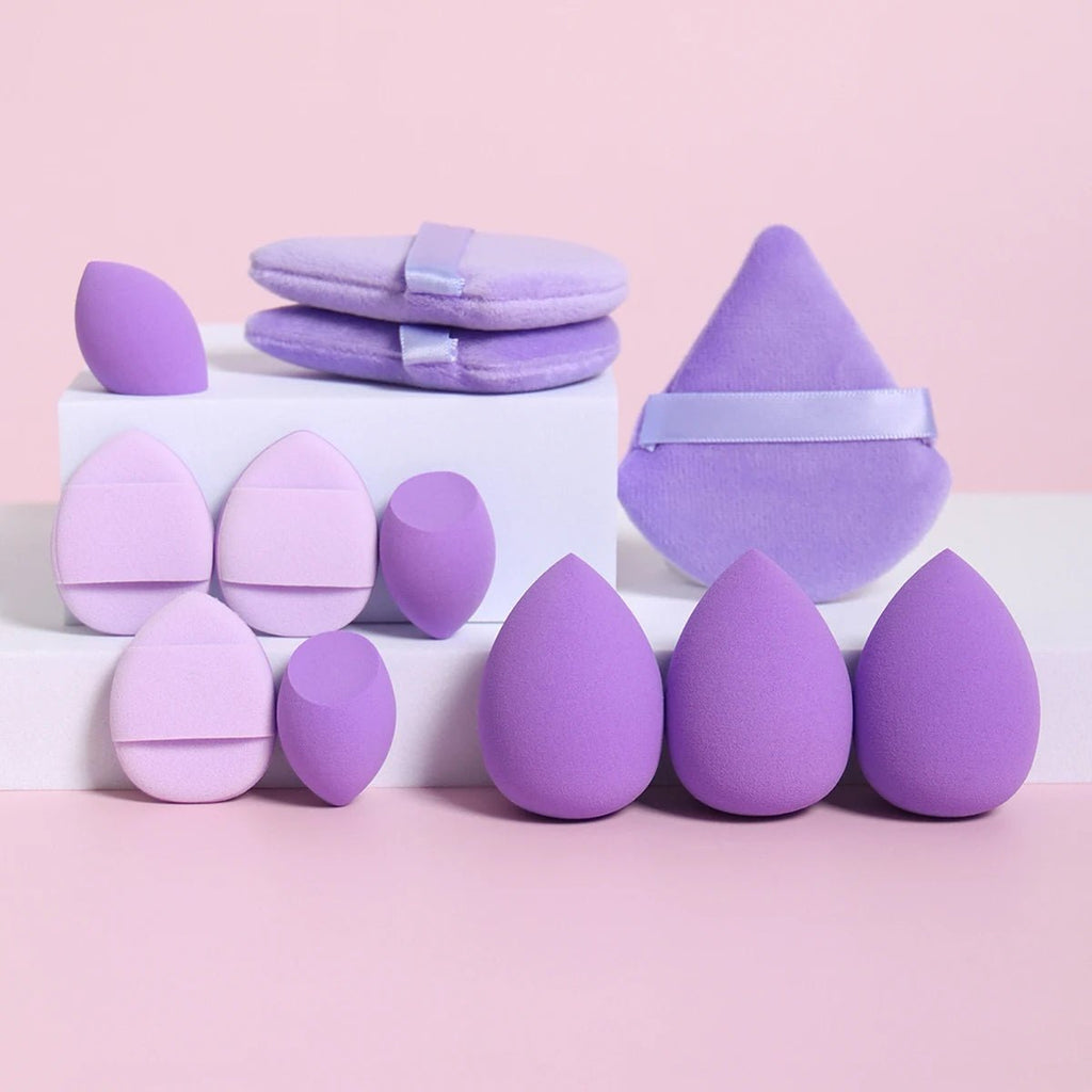 12-Piece All-Purpose Makeup Sponge Set, Made of 3 Loose Powder Puffs, 3 Mini Air Cushion Puffs, 3 Beauty Eggs and 3 Mini Beauty - Cozy & Co. Market