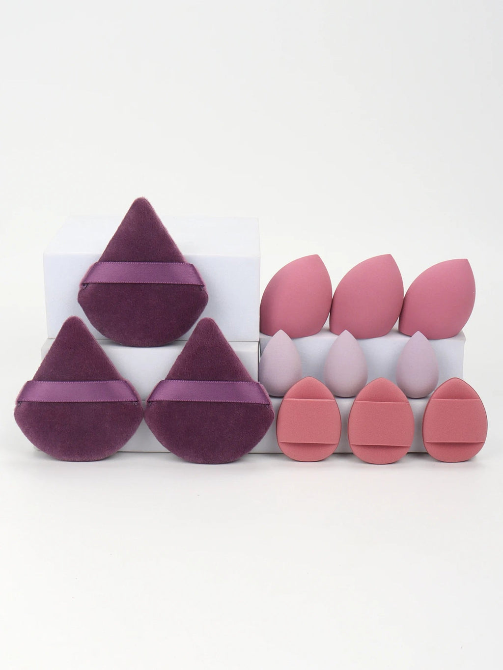 12-Piece All-Purpose Makeup Sponge Set, Made of 3 Loose Powder Puffs, 3 Mini Air Cushion Puffs, 3 Beauty Eggs and 3 Mini Beauty - Cozy & Co. Market