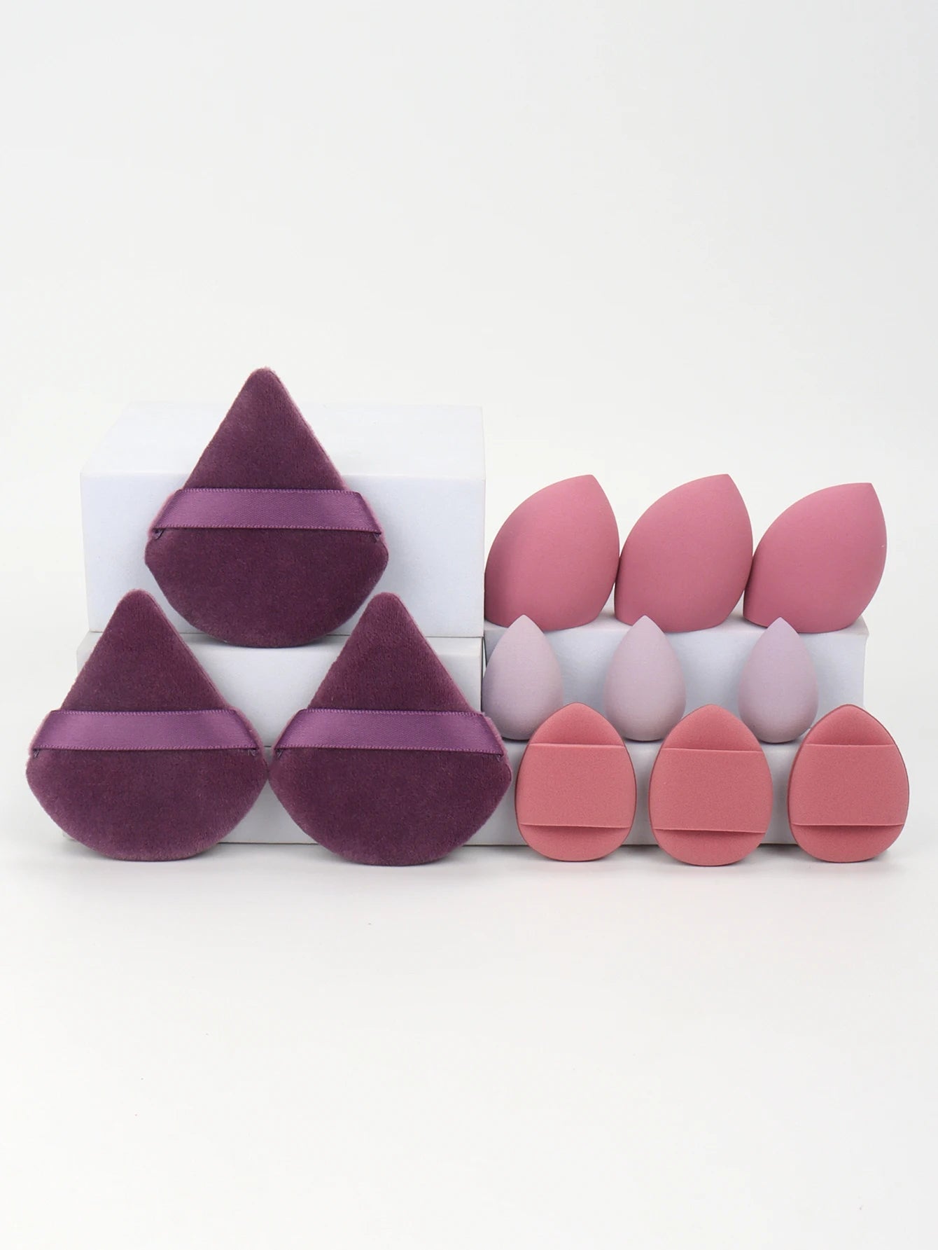 12-Piece All-Purpose Makeup Sponge Set, Made of 3 Loose Powder Puffs, 3 Mini Air Cushion Puffs, 3 Beauty Eggs and 3 Mini Beauty - Cozy & Co. Market
