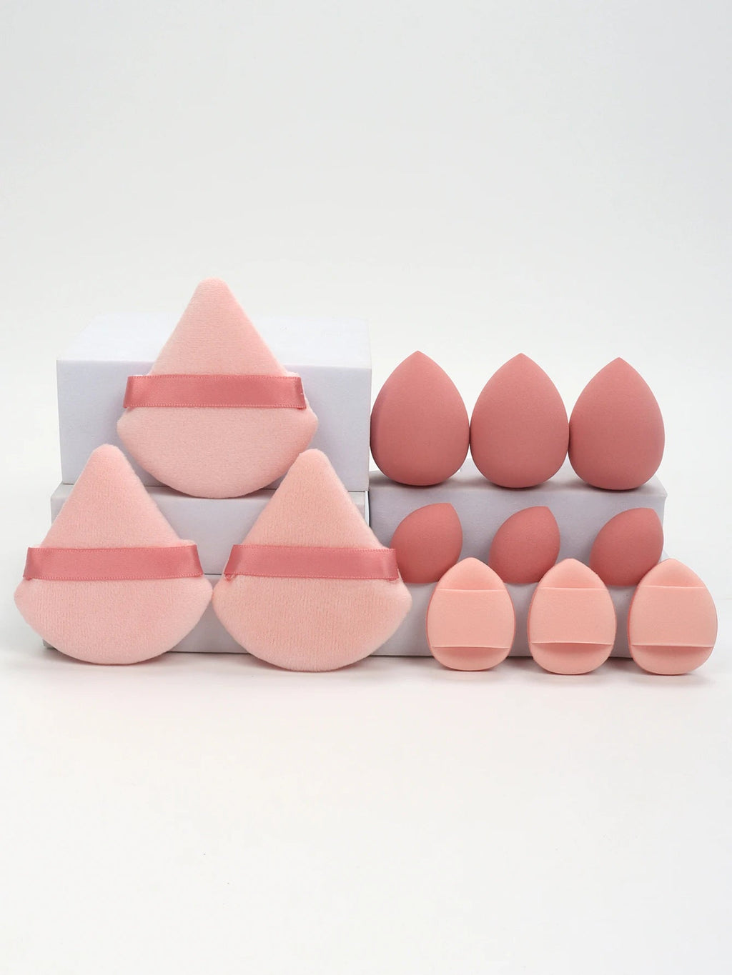 12-Piece All-Purpose Makeup Sponge Set, Made of 3 Loose Powder Puffs, 3 Mini Air Cushion Puffs, 3 Beauty Eggs and 3 Mini Beauty - Cozy & Co. Market