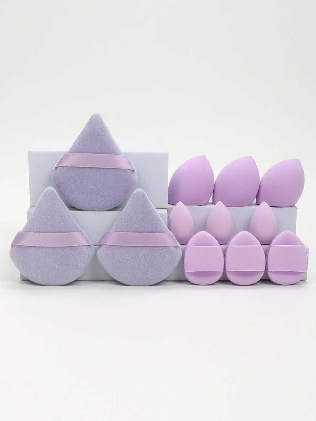 12-Piece All-Purpose Makeup Sponge Set, Made of 3 Loose Powder Puffs, 3 Mini Air Cushion Puffs, 3 Beauty Eggs and 3 Mini Beauty - Cozy & Co. Market