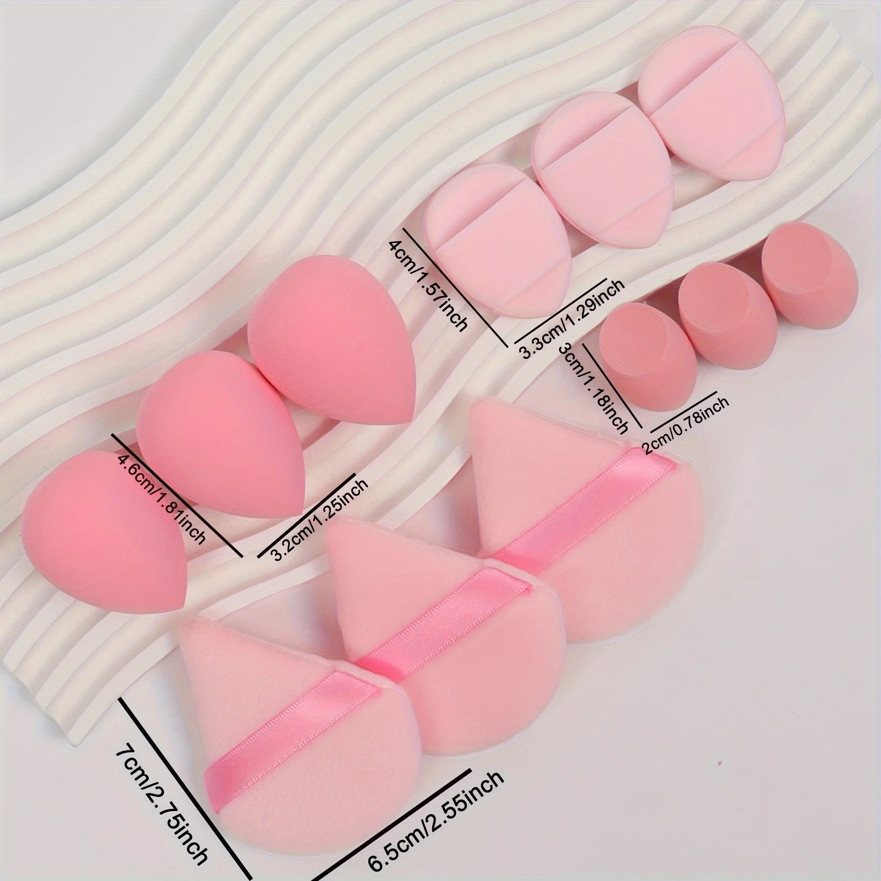 12-Piece All-Purpose Makeup Sponge Set, Made of 3 Loose Powder Puffs, 3 Mini Air Cushion Puffs, 3 Beauty Eggs and 3 Mini Beauty - Cozy & Co. Market