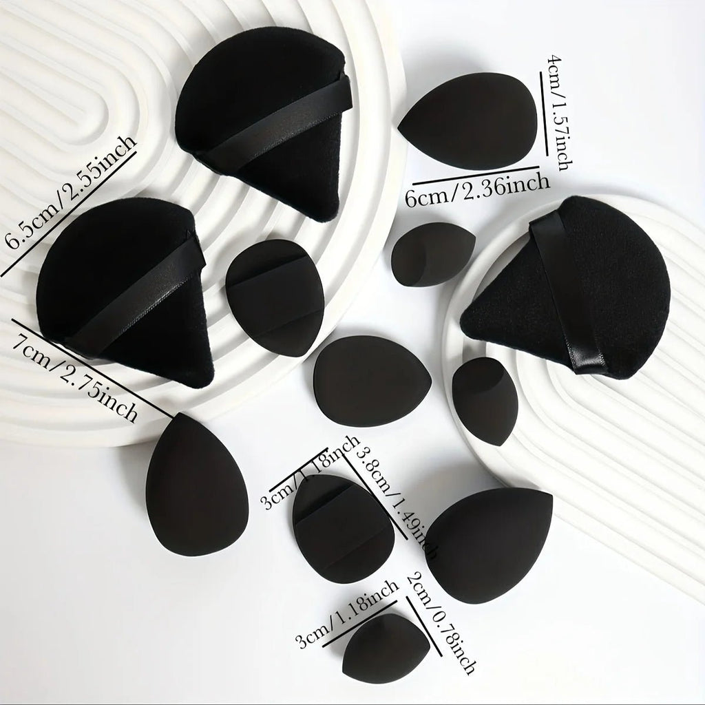 12-Piece All-Purpose Makeup Sponge Set, Made of 3 Loose Powder Puffs, 3 Mini Air Cushion Puffs, 3 Beauty Eggs and 3 Mini Beauty - Cozy & Co. Market