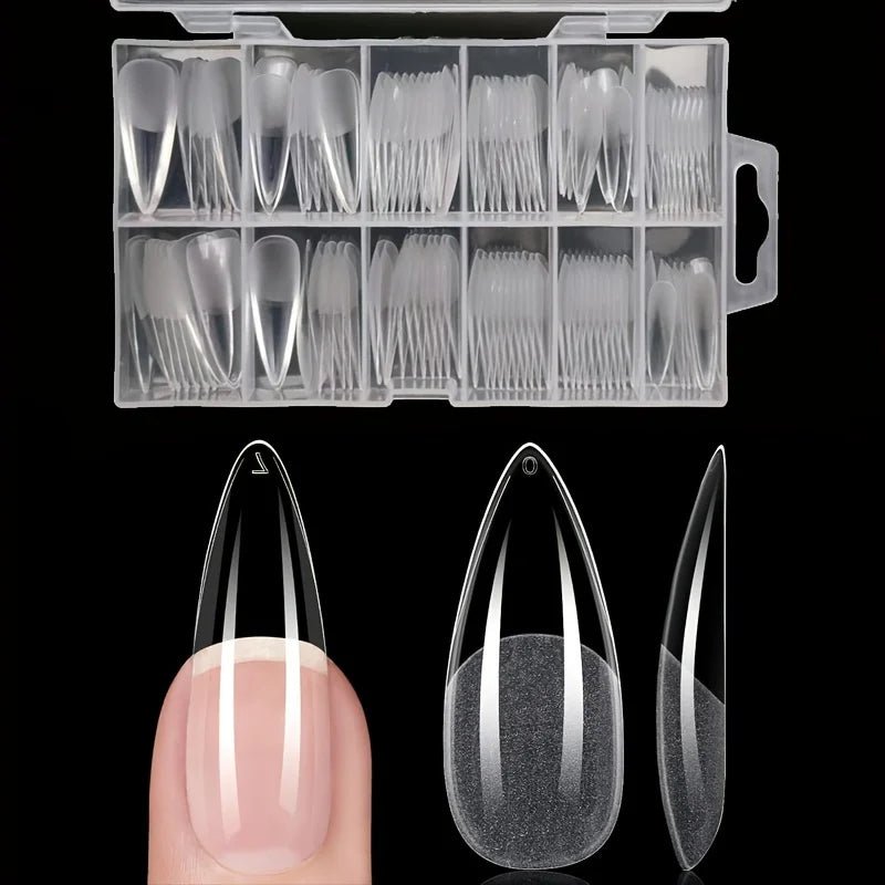 120Pcs Full Cover Press On Nail Tips Stiletto Almond Square Coffin French False Fake Soak Off Gel Nail Extension Tips Capsule - Cozy & Co. Market