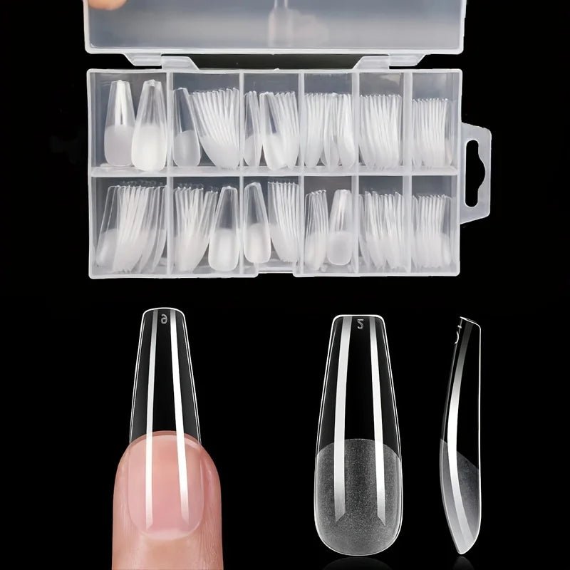 120Pcs Full Cover Press On Nail Tips Stiletto Almond Square Coffin French False Fake Soak Off Gel Nail Extension Tips Capsule - Cozy & Co. Market