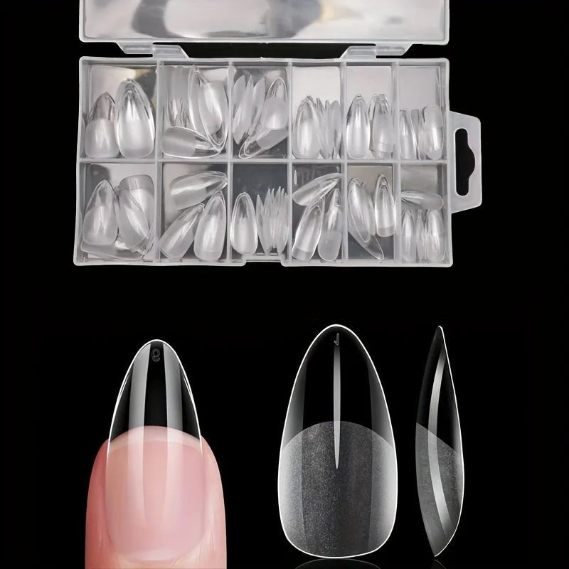 120Pcs Full Cover Press On Nail Tips Stiletto Almond Square Coffin French False Fake Soak Off Gel Nail Extension Tips Capsule - Cozy & Co. Market