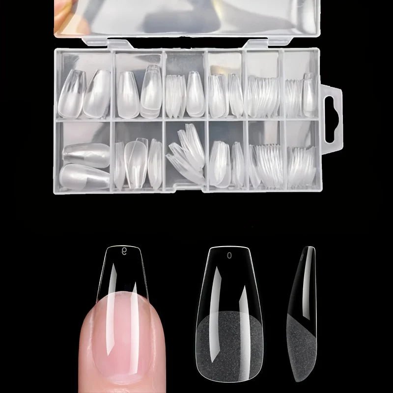 120Pcs Full Cover Press On Nail Tips Stiletto Almond Square Coffin French False Fake Soak Off Gel Nail Extension Tips Capsule - Cozy & Co. Market