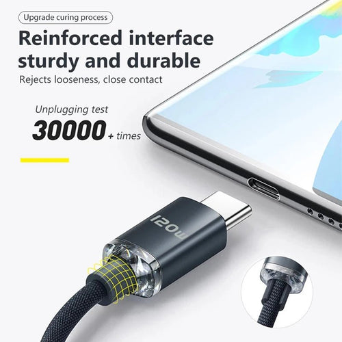 120W USB Type C Cable Type C to Type C Fast Charging Cord USB C Quick Charge Phone Cables For Samsung Xiaomi Huawei Realme - Cozy & Co. Market