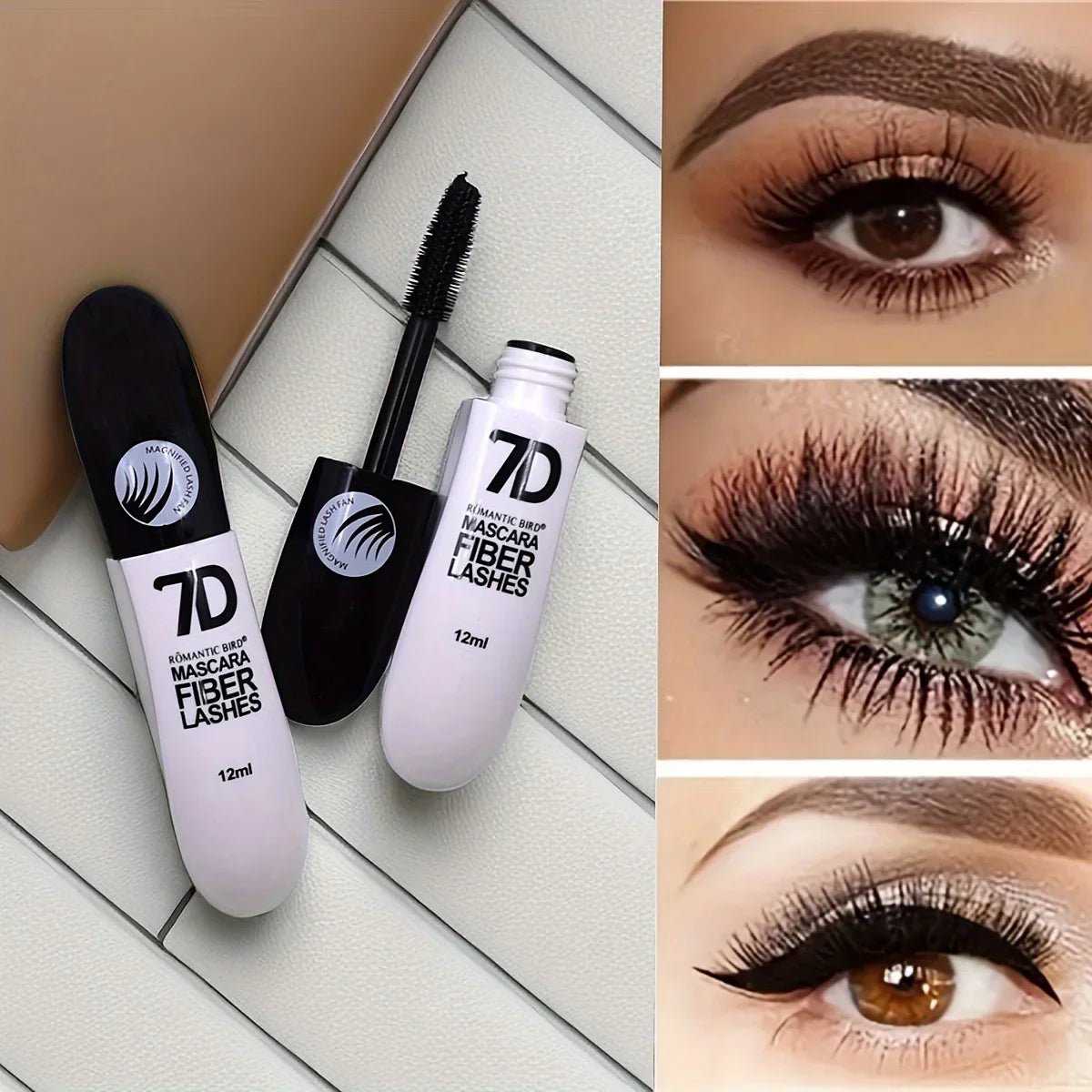 1/2/3PCS 9D Fiber Mascara Set Waterproof Durable Curling Mascara Sweatproof Anti-smudge Slimming Base Mascara for all skin types - Cozy & Co. Market