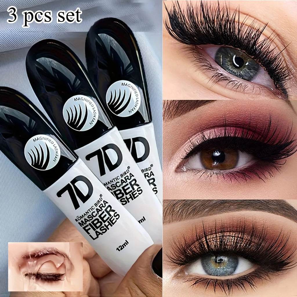 1/2/3PCS 9D Fiber Mascara Set Waterproof Durable Curling Mascara Sweatproof Anti-smudge Slimming Base Mascara for all skin types - Cozy & Co. Market