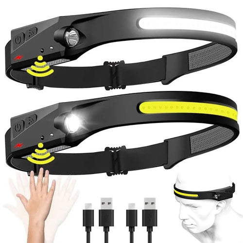 1/2/3PCS LED Induction Headlamp Camping Search Light USB Rechargeable Headlight Led Head Torch Work Light With Built-in Battery - Cozy & Co. Market