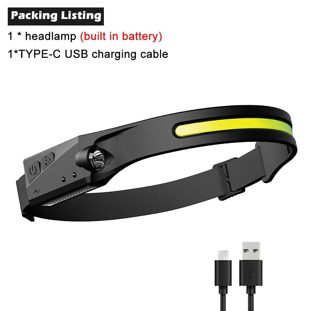 1/2/3PCS LED Induction Headlamp Camping Search Light USB Rechargeable Headlight Led Head Torch Work Light With Built-in Battery - Cozy & Co. Market