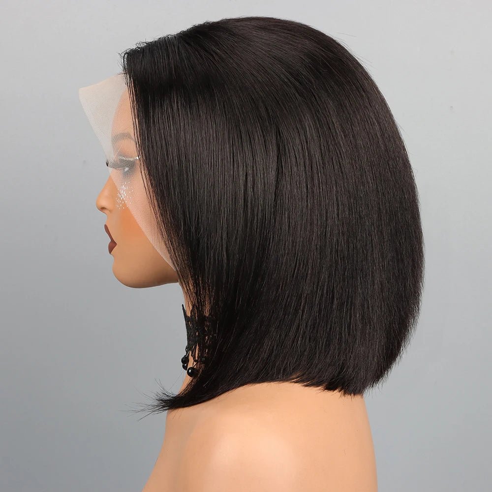 13*4 HD Remy Hair Virgin for Lace Front Bob Wig Pre Cut Transparent for Glueless Lace Baby Hair Natural Color Density 250% - Cozy & Co. Market