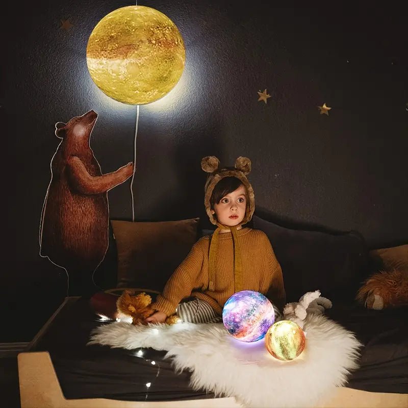 16-Color 3D LED Moon Light with Stand - Night Light - Cozy & Co. Market