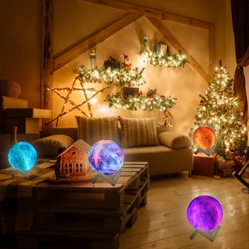 16-Color 3D LED Moon Light with Stand - Night Light - Cozy & Co. Market