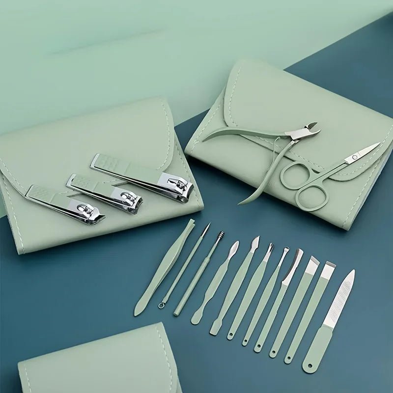 16pcs Professional Nail Clippers and Cuticle Nippers Set with Travel Case Manicure Set Pedicure Sets Nail Clippers - Cozy & Co. Market