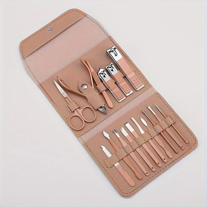 16pcs Professional Nail Clippers and Cuticle Nippers Set with Travel Case Manicure Set Pedicure Sets Nail Clippers - Cozy & Co. Market